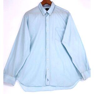 Tailorbyrd Mens Blue Button-Down Dress Shirt XL Long Sleeve Preppy Old Money
